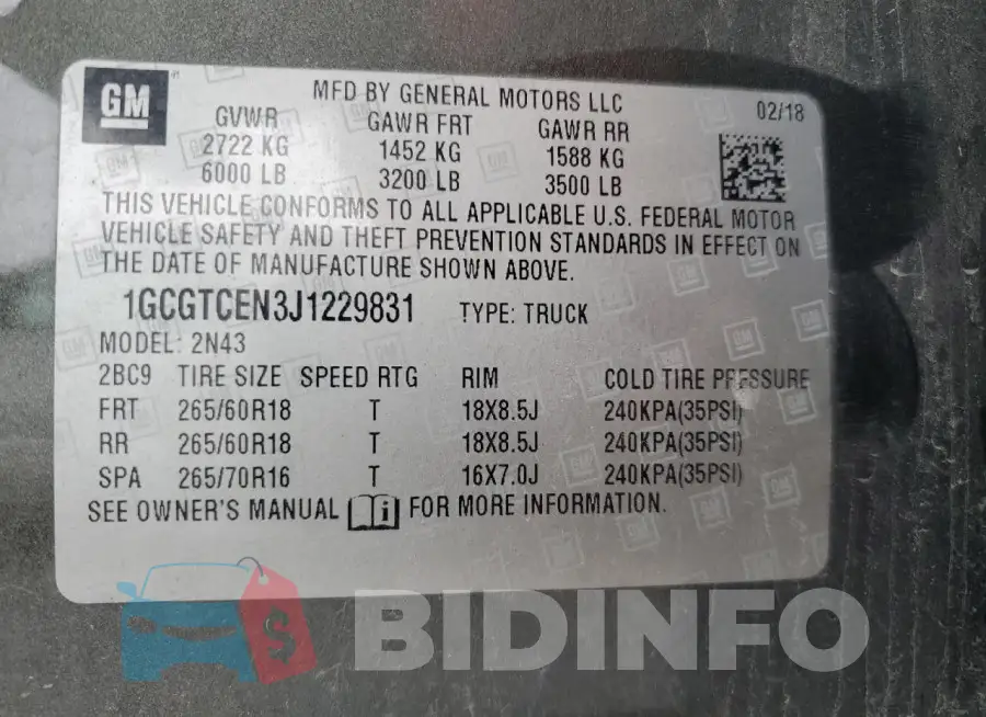 1GCGTCEN3J1229831 Photo# 12