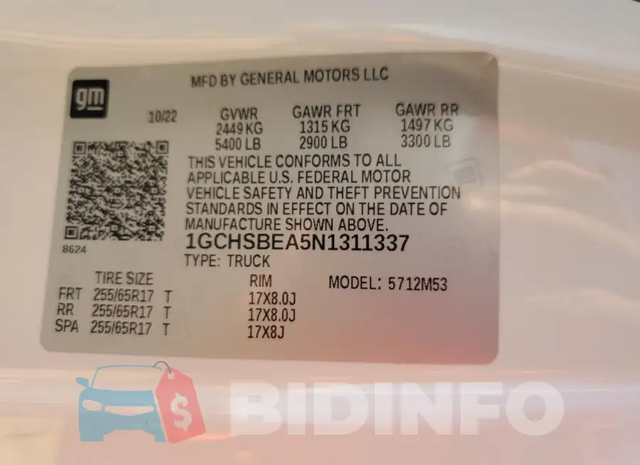 1GCHSBEA5N1311337 Photo# 13