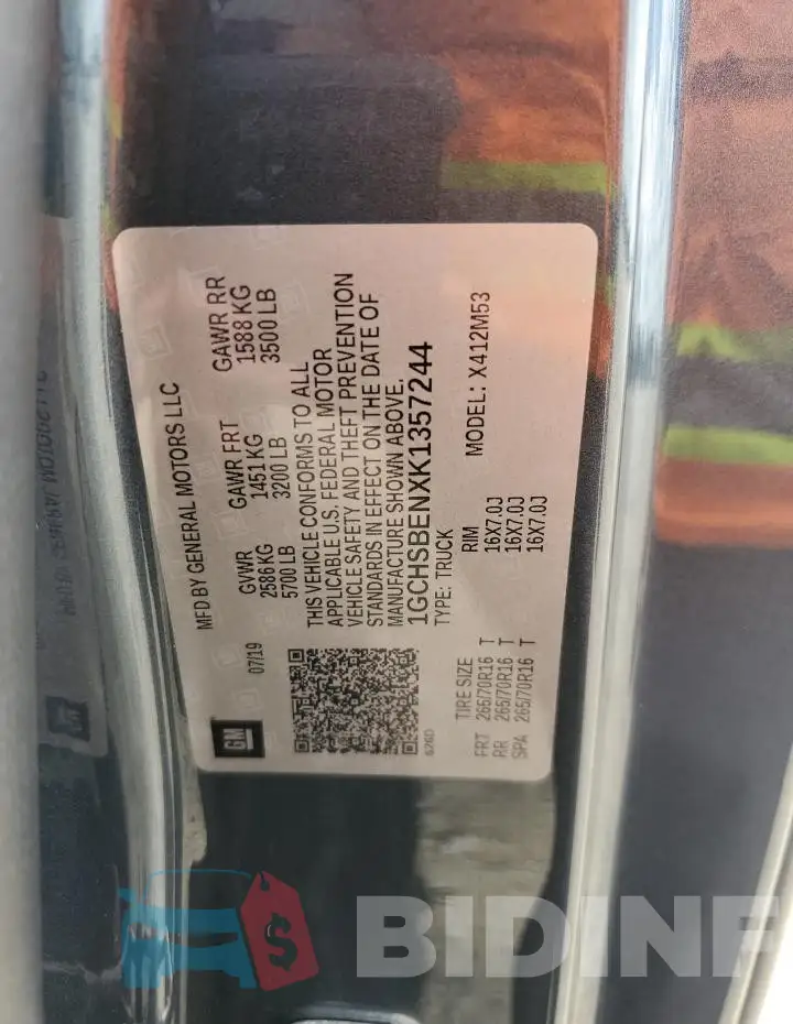 1GCHSBENXK1357244 Photo# 12
