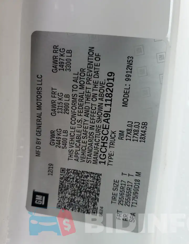 1GCHSCEA9L1182019 Photo# 12