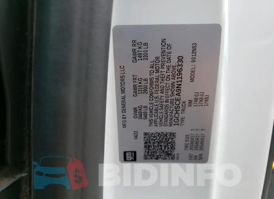 1GCHSCEA9N1196330 Photo# 12