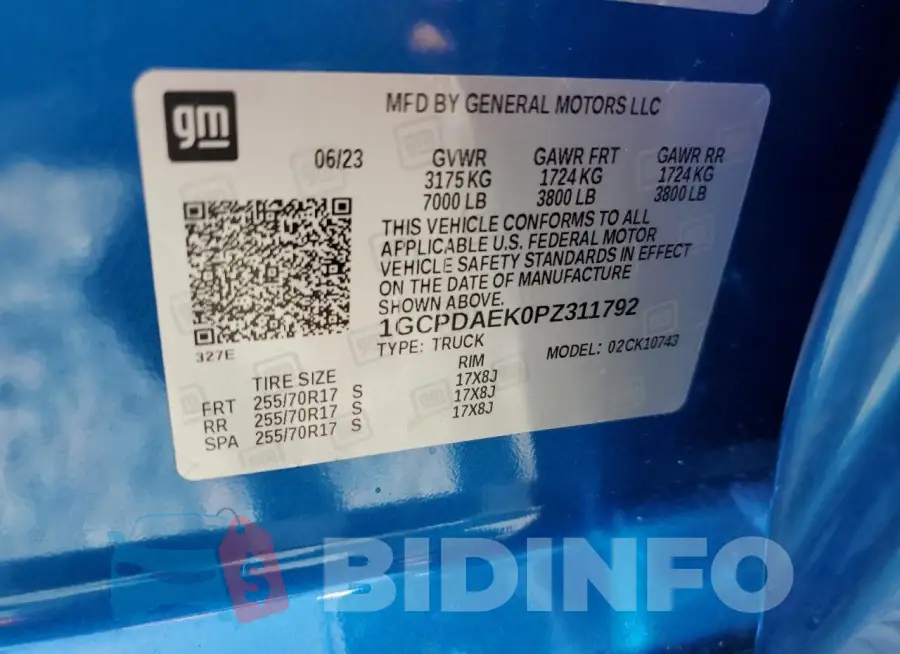 1GCPDAEK0PZ311792 Photo# 13