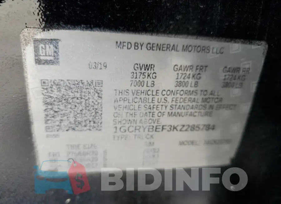 1GCRYBEF3KZ285784 Photo# 12