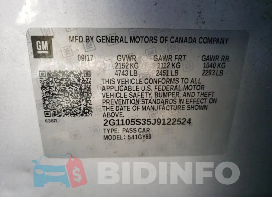 2G1105S35J9122524 Photo# 13