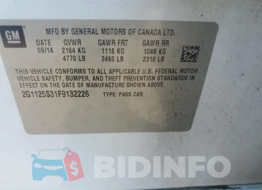2G1125S31F9132226 Photo# 12