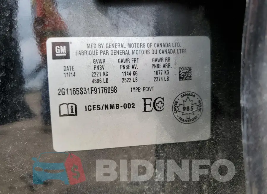 2G1165S31F9176098 Photo# 12