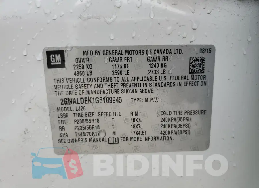 2GNALDEK1G6109945 Photo# 12