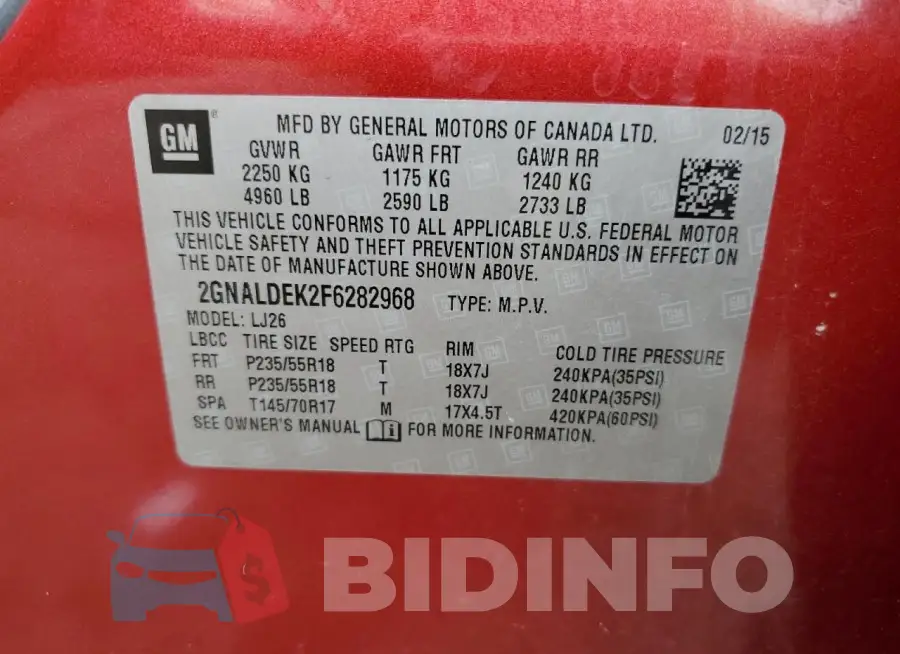 2GNALDEK2F6282968 Photo# 13