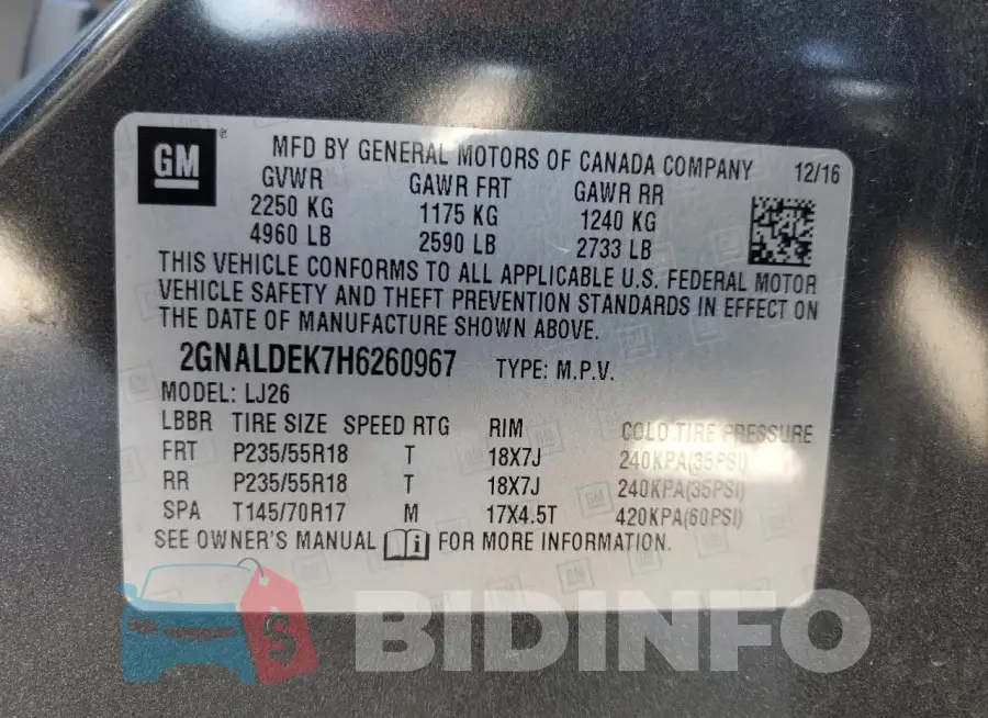 2GNALDEK7H6260967 Photo# 13
