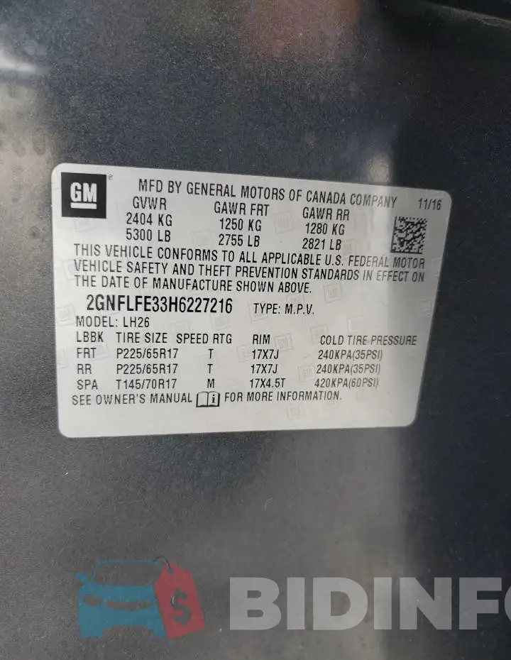 2GNFLFE33H6227216 Photo# 13