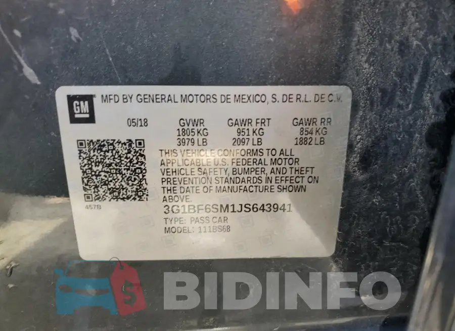 3G1BF6SM1JS643941 Photo# 13