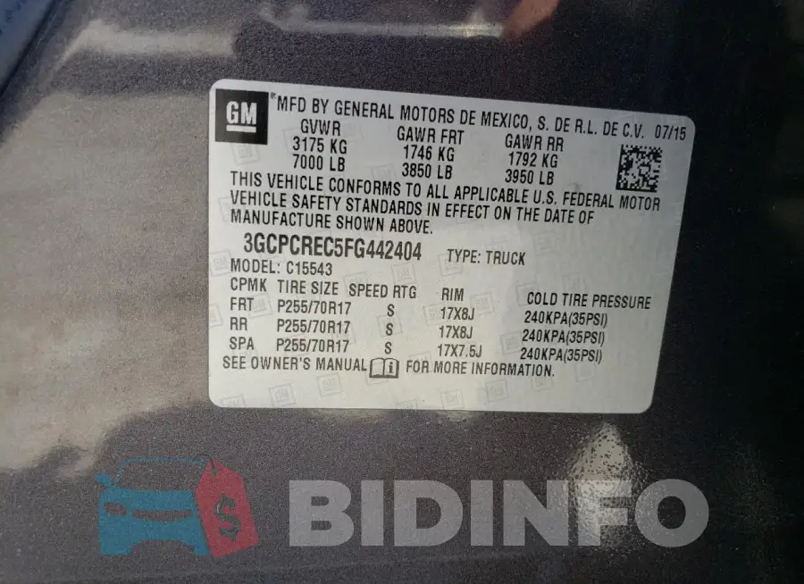 3GCPCREC5FG442404 Photo# 12