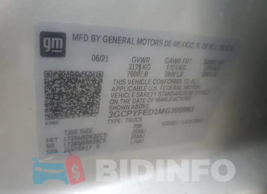 3GCPYFED1MG399993 Photo# 13