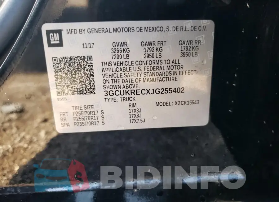 3GCUKRECXJG255402 Photo# 12