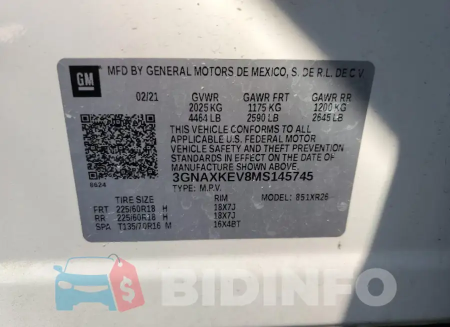 3GNAXKEV8MS145745 Photo# 14