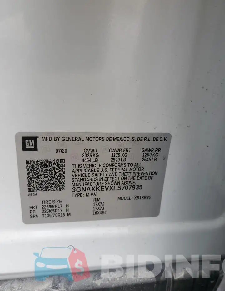 3GNAXKEVXLS707935 Photo# 12