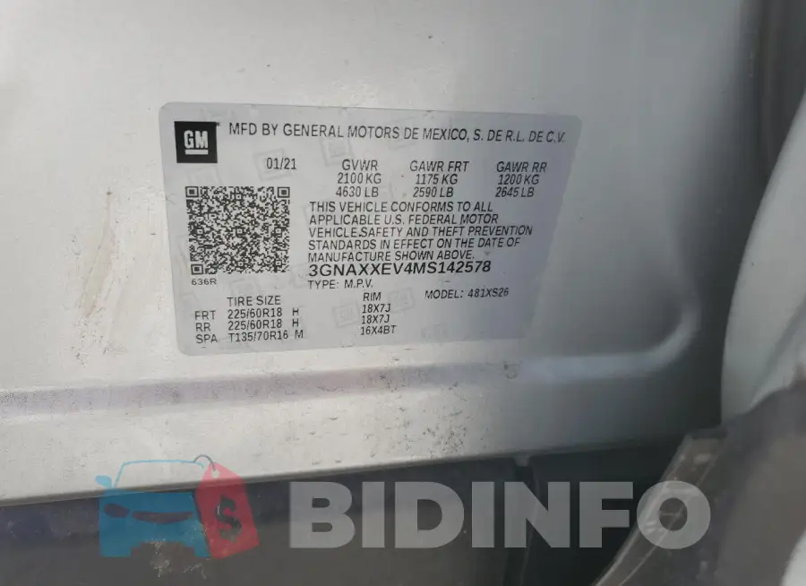 3GNAXXEV4MS142578 Photo# 13