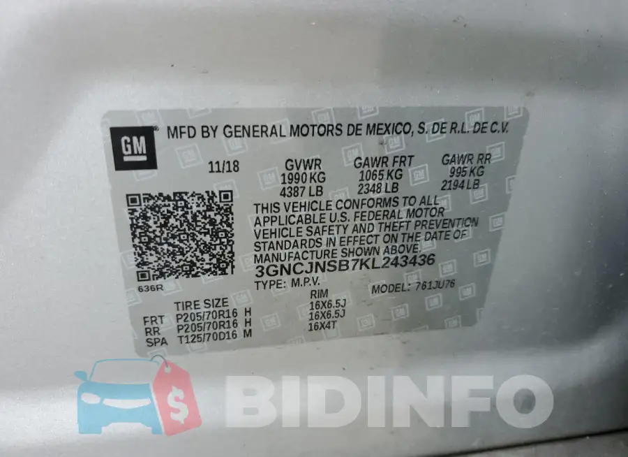 3GNCJNSB7KL243436 Photo# 12