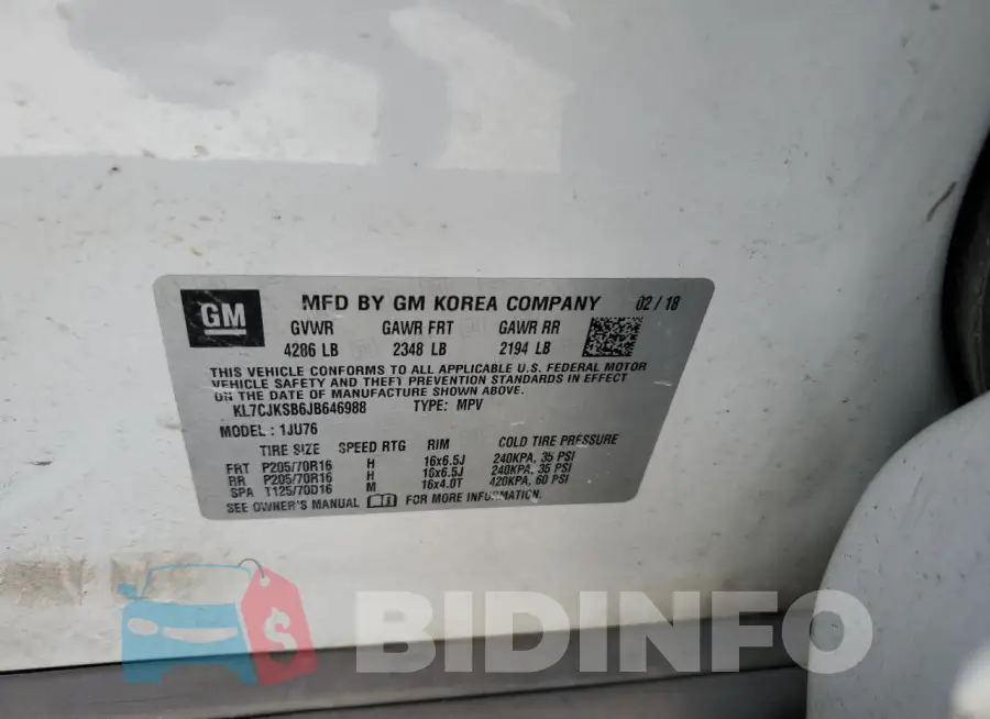 KL7CJKSB6JB646988 Photo# 12