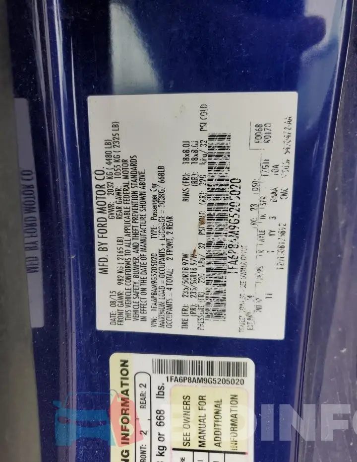 1FA6P8AM9G5205020 Photo# 12