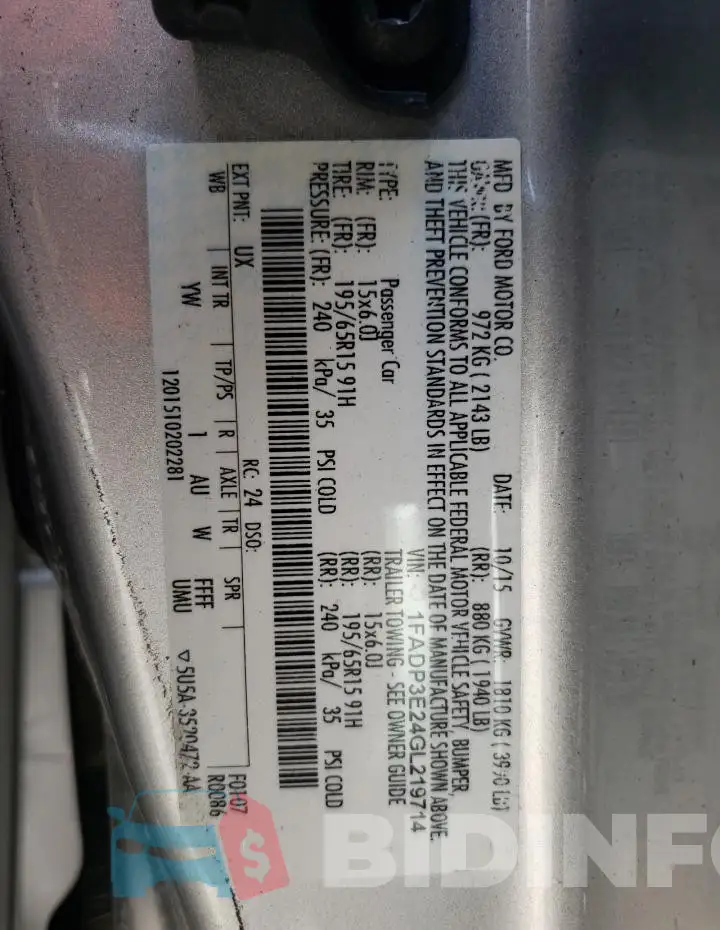1FADP3E24GL219714 Photo# 13