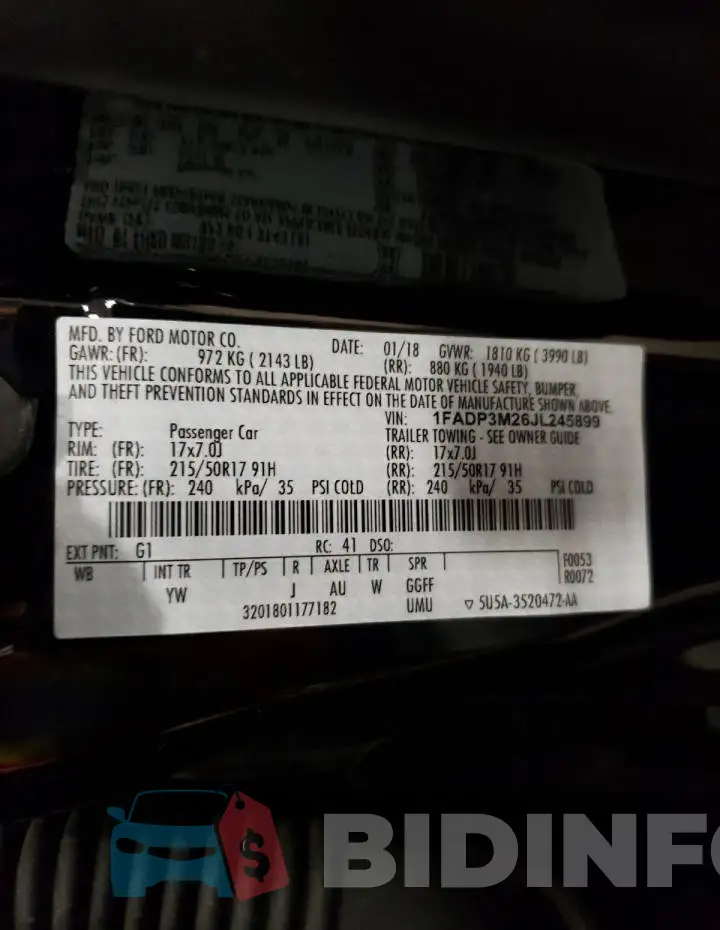 1FADP3M26JL245899 Photo# 12