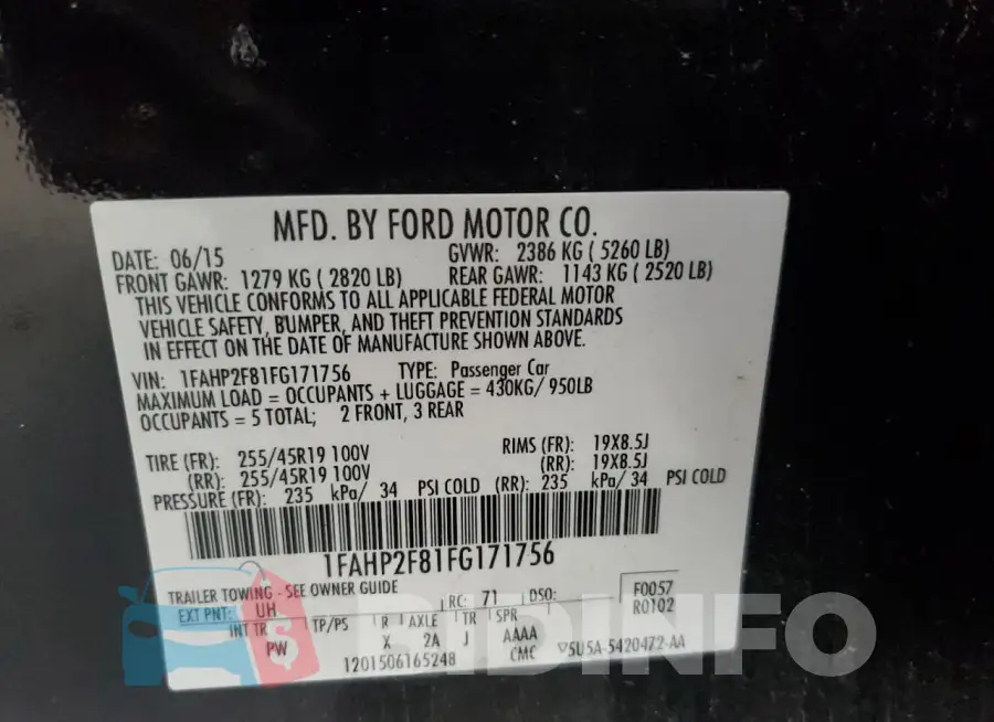 1FAHP2F81FG171756 Photo# 12