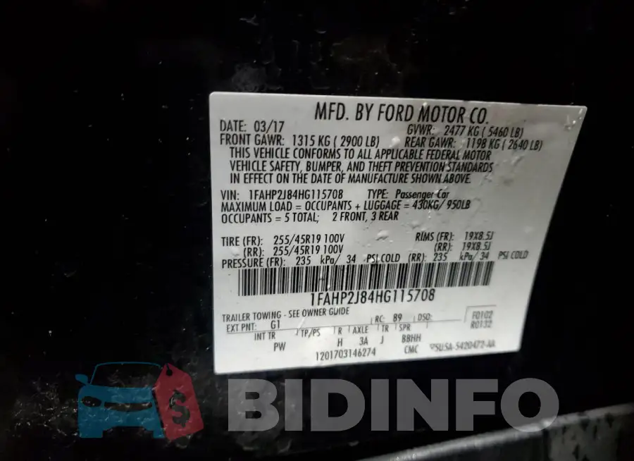 1FAHP2J84HG115708 Photo# 13