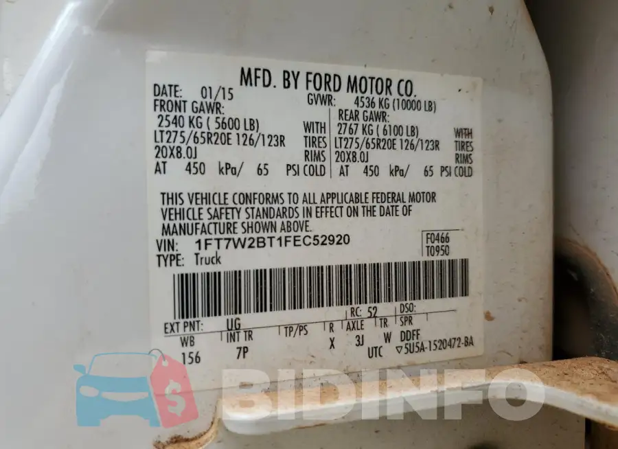 1FT7W2BT1FEC52920 Photo# 12