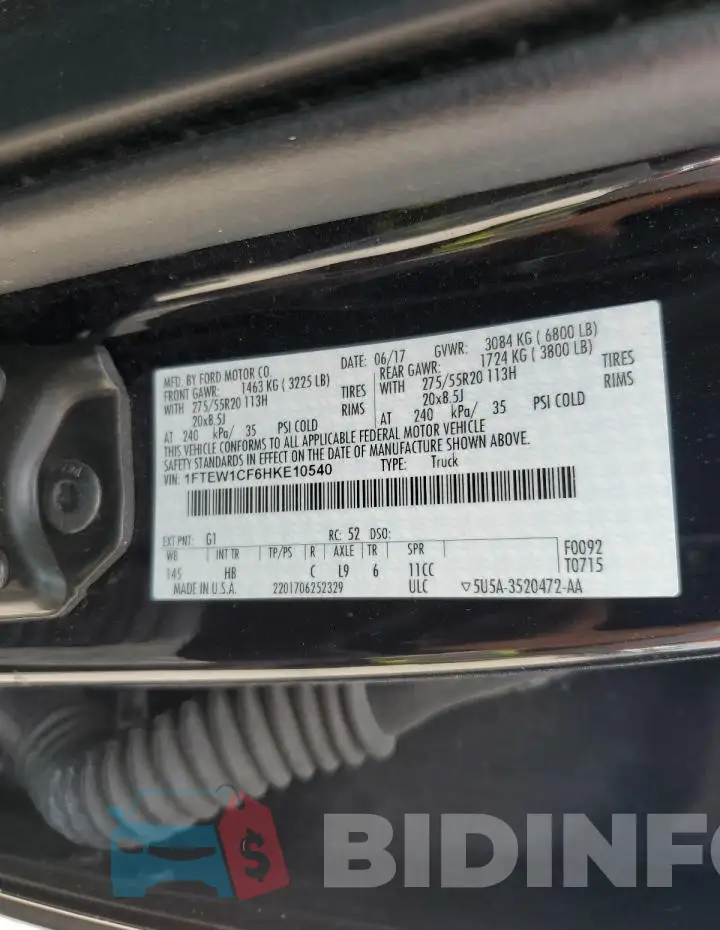 1FTEW1CF6HKE10540 Photo# 12