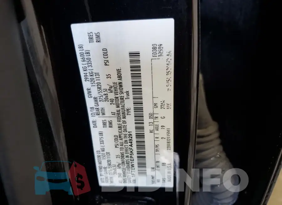 1FTEW1EP5KFA49291 Photo# 12