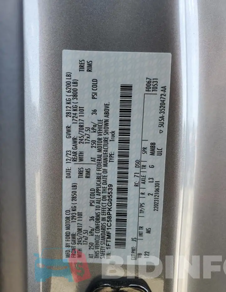 1FTMF1C58PKG05539 Photo# 13