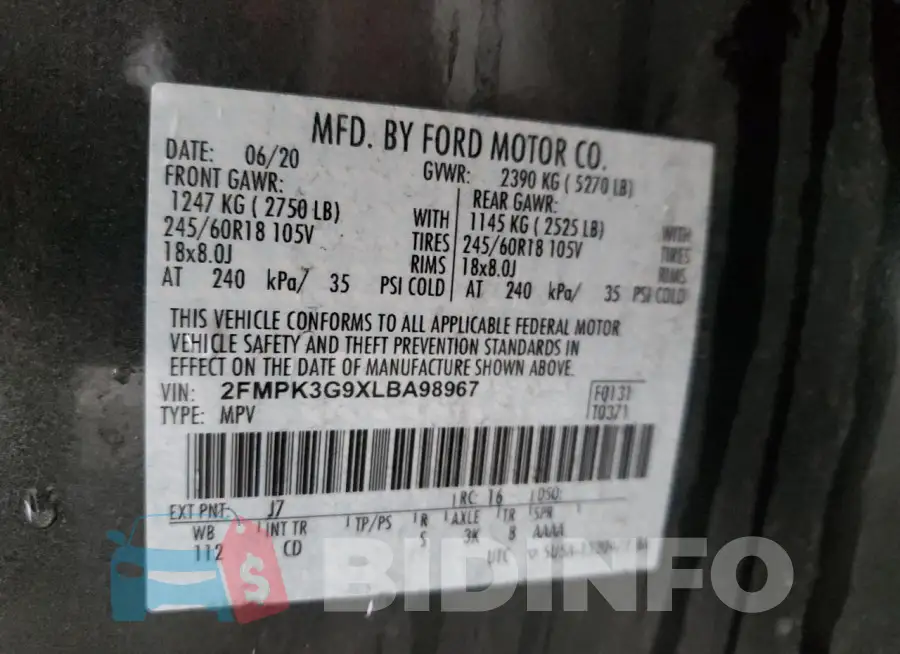 2FMPK3G9XLBA98967 Photo# 13