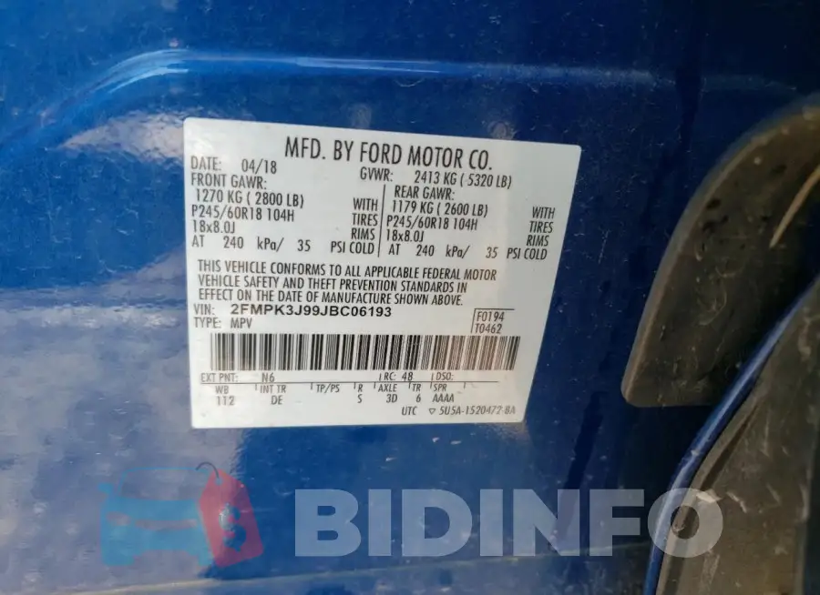 2FMPK3J99JBC06193 Photo# 13