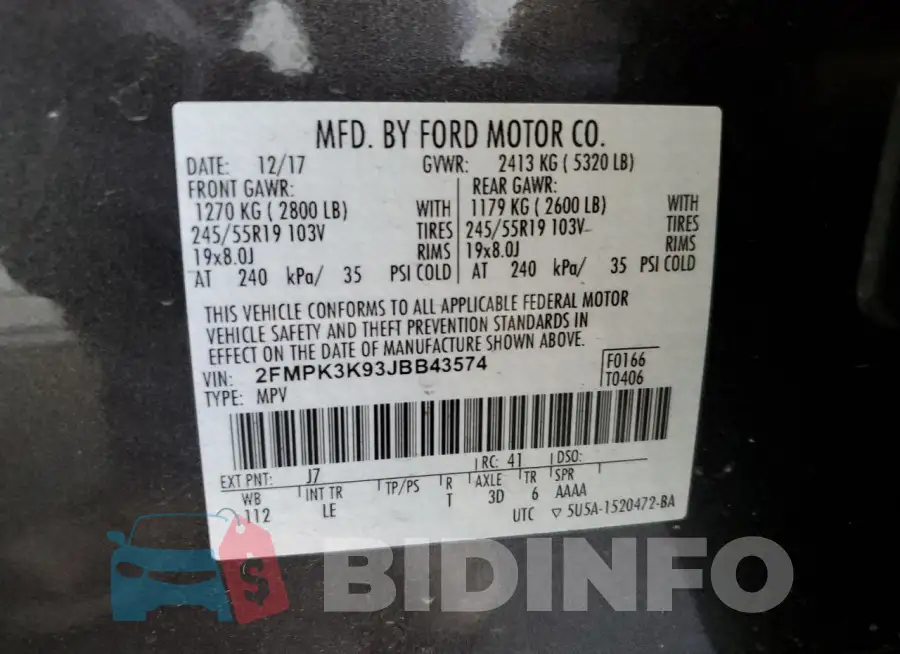 2FMPK3K93JBB43574 Photo# 13
