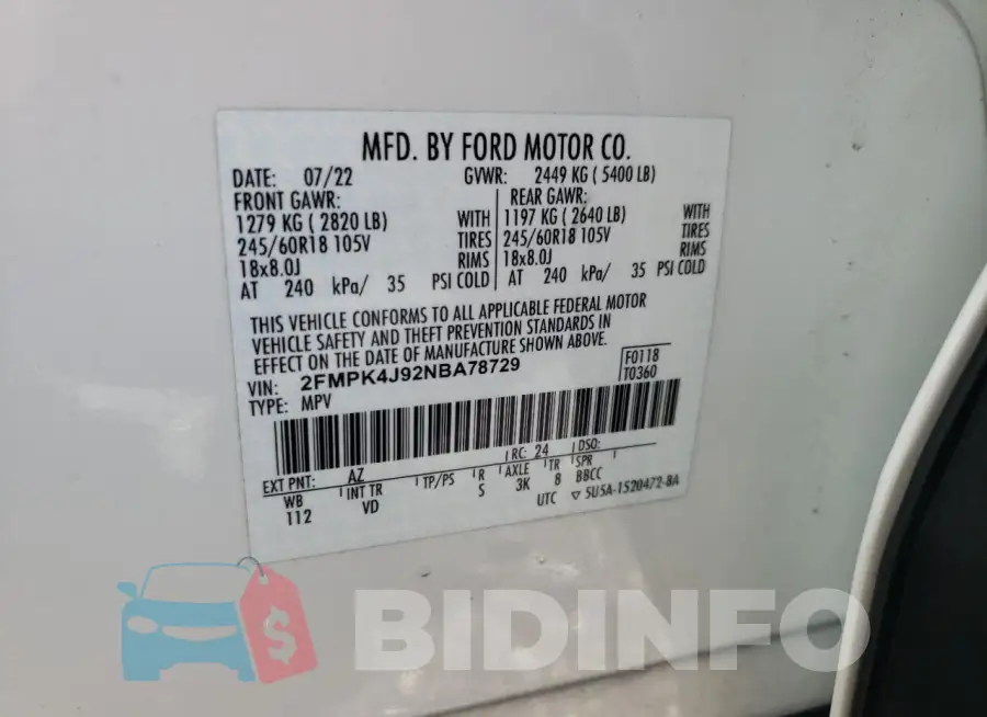 2FMPK4J92NBA78729 Photo# 12