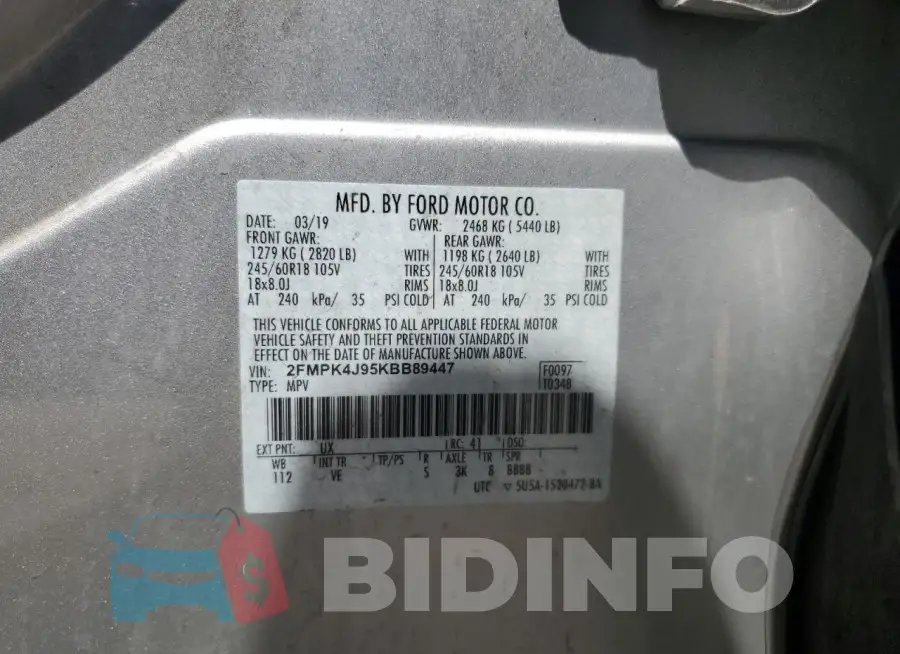 2FMPK4J95KBB89447 Photo# 13