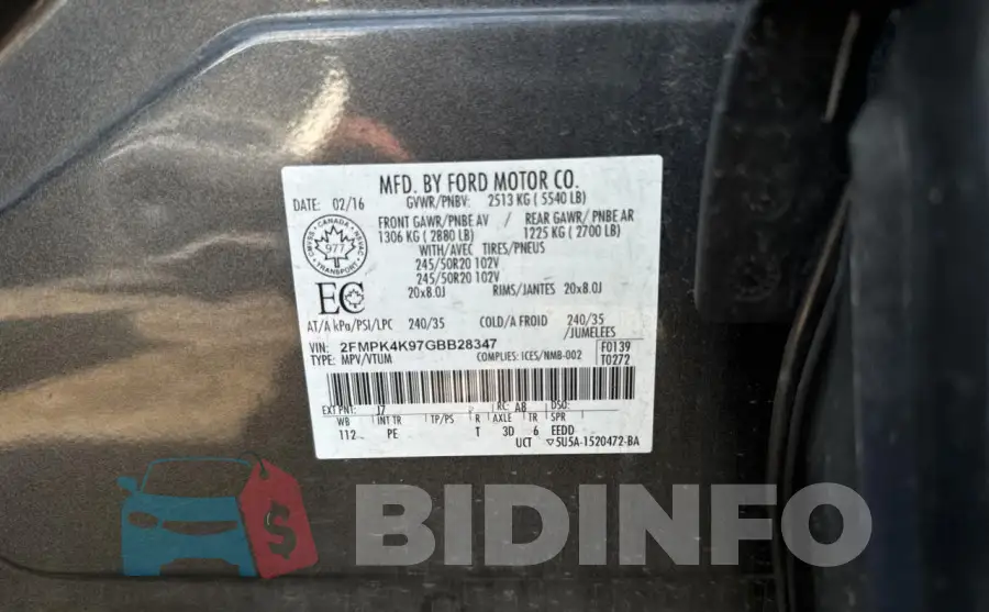 2FMPK4K97GBB28347 Photo# 10