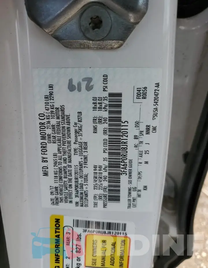 3FA6P0RU8JR120115 Photo# 12
