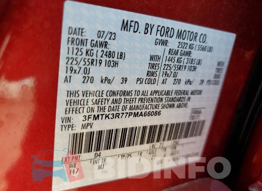 3FMTK3R77PMA66086 Photo# 12