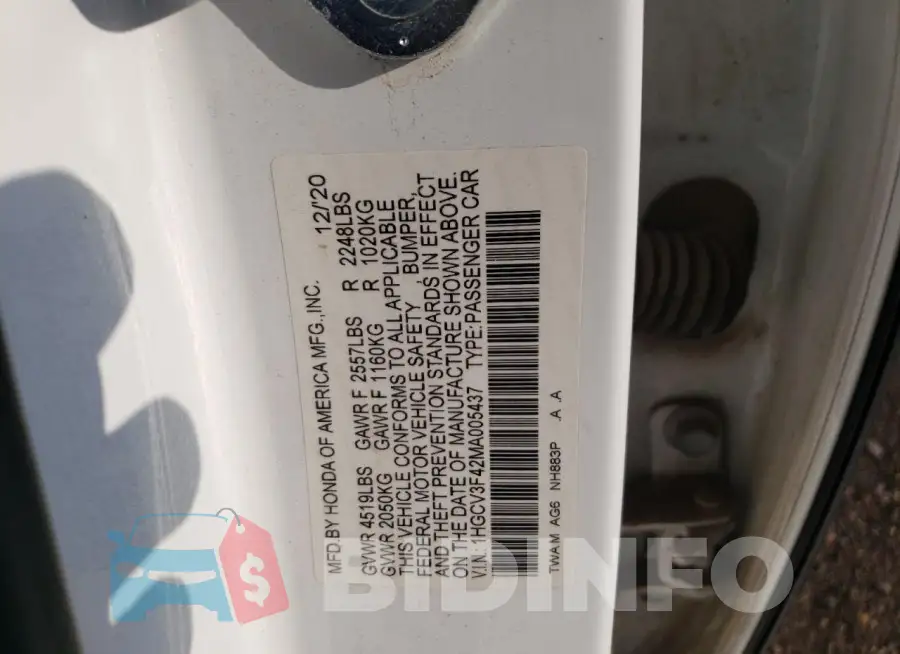 1HGCV3F42MA005437 Photo# 12