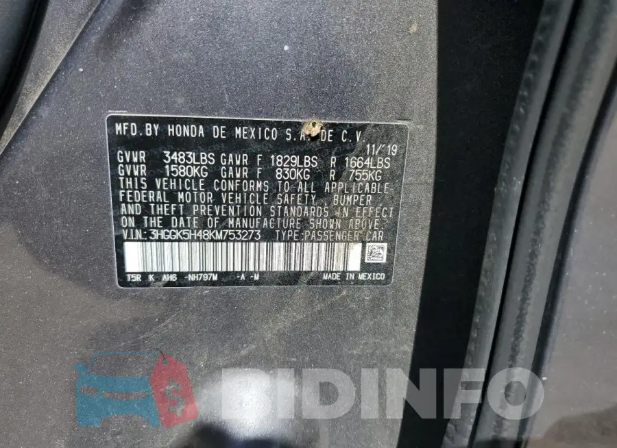 3HGGK5H48KM753273 Photo# 13