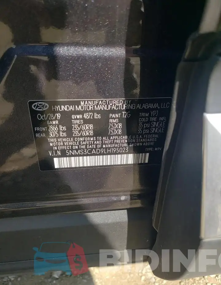 5NMS3CAD9LH195023 Photo# 12