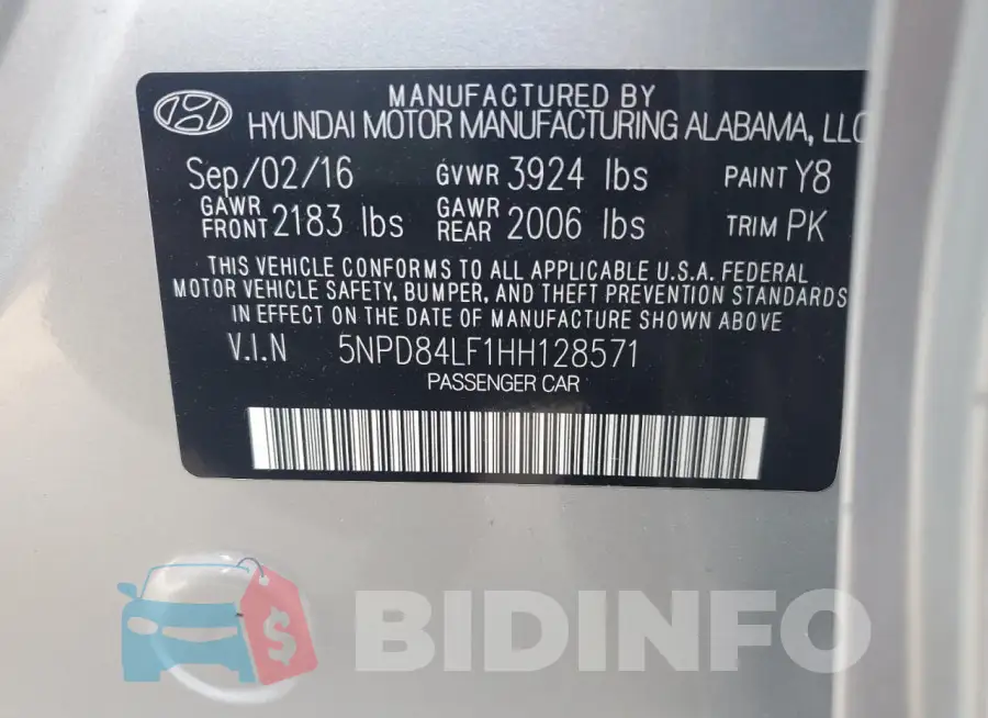 5NPD84LF1HH128571 Photo# 13