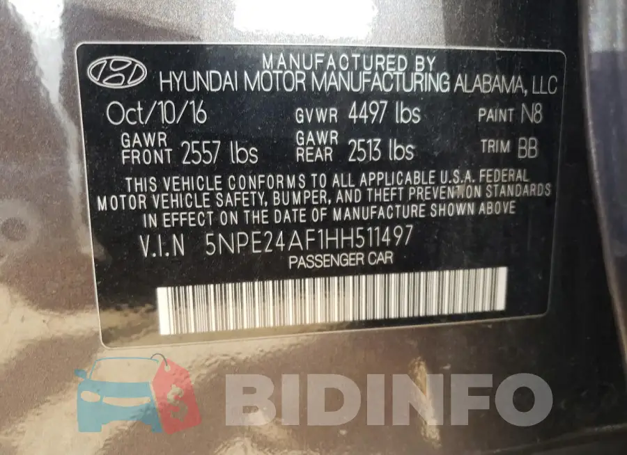 5NPE24AF1HH511497 Photo# 12