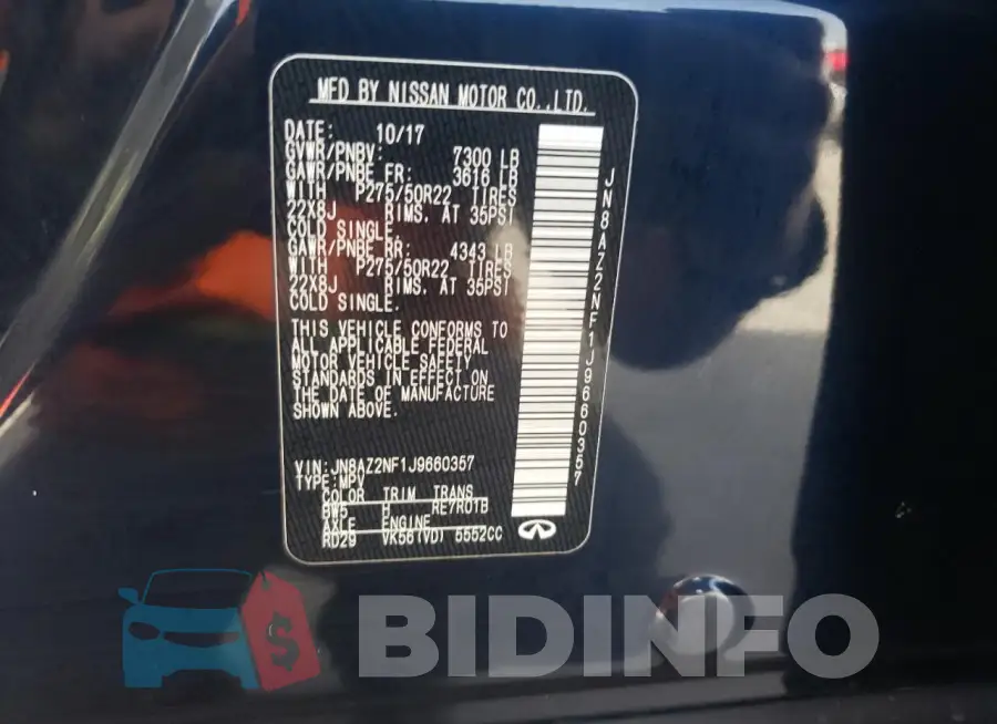 JN8AZ2NF1J9660357 Photo# 13