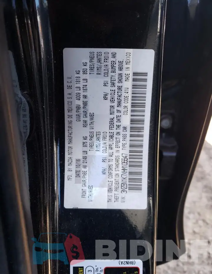 3MZBN1K7XHM105547 Photo# 13