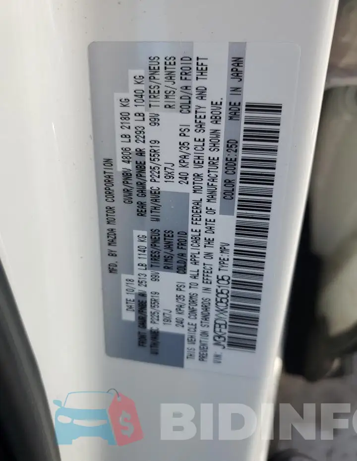 JM3KFBDYXK0505105 Photo# 12