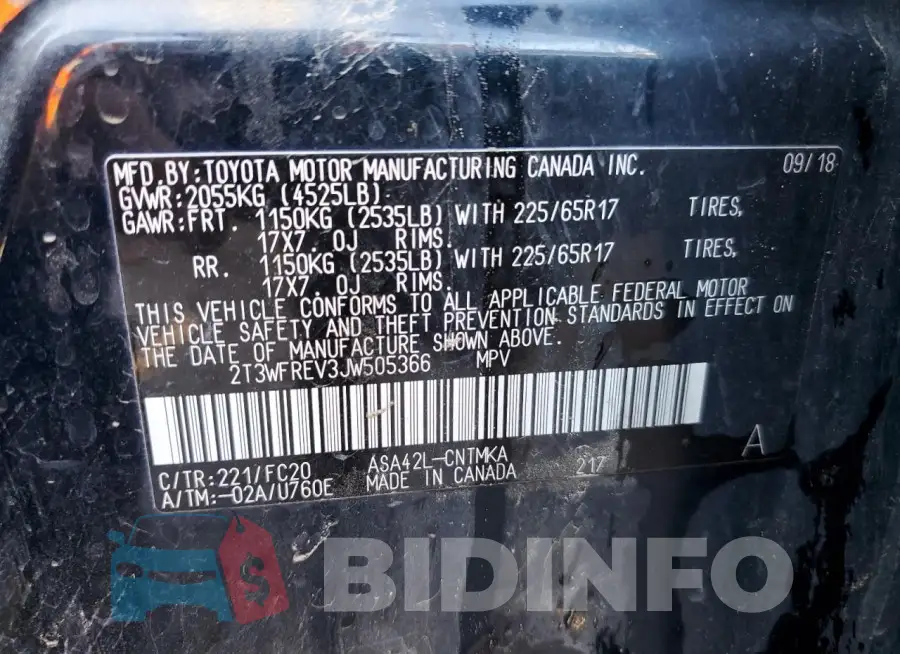 2T3WFREV3JW505366 Photo# 13