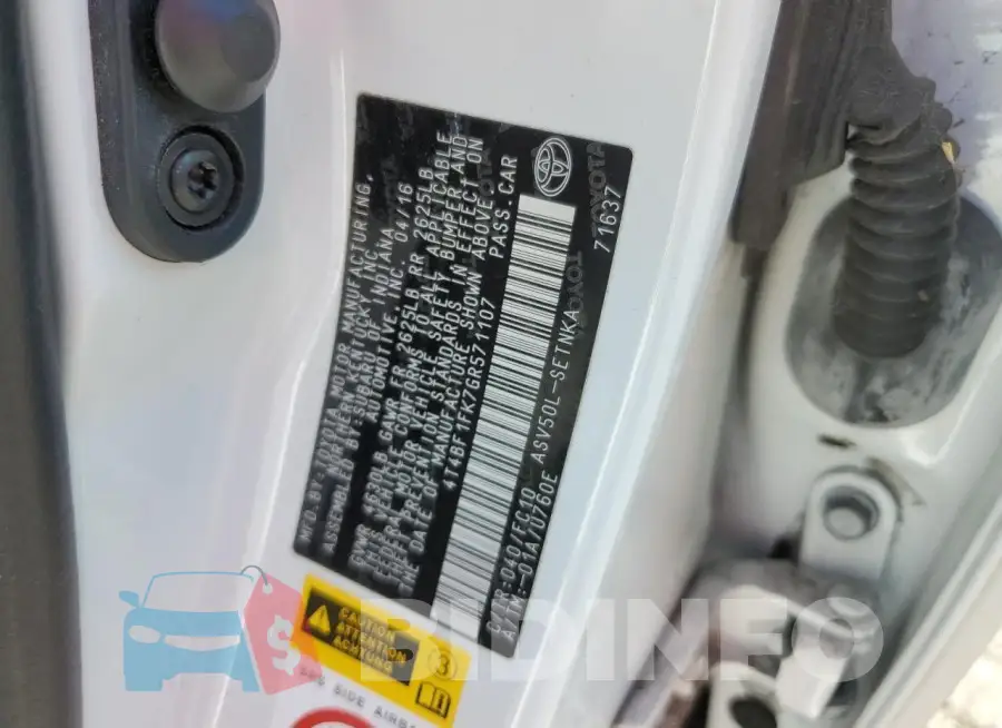4T4BF1FK7GR571107 Photo# 12